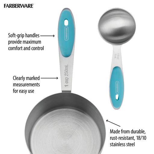 Farberware Pro Stainless Steel Measuring Cup and Spoon Set, 9-Piece