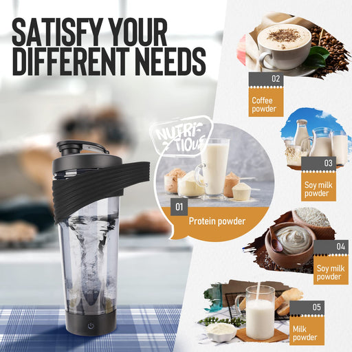 Self mixing mug Electric Protein Shaker Bottle, Protein Shaker Cup, 380ML  High-Torque Battery-Powered Blender Shake Bottle,Portable,Self-Stirring Mug