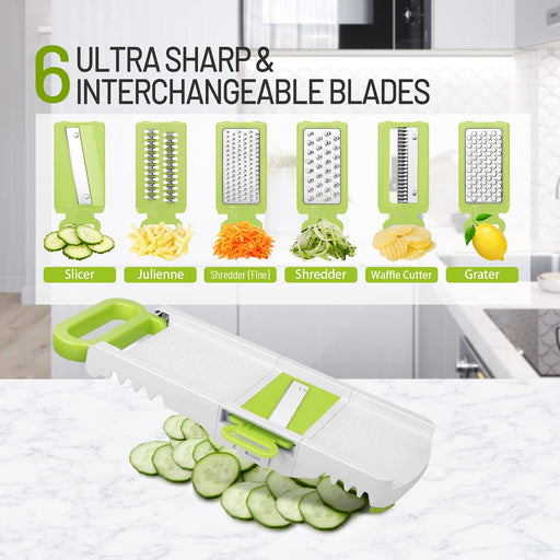 Upgrade Safe Mandoline Slicer for Kitchen, SupMaKin Bigger Entrance  Vegetable Food Slice Potato Slicer Chopper, Adjustable Thickness Multi  Mandolin