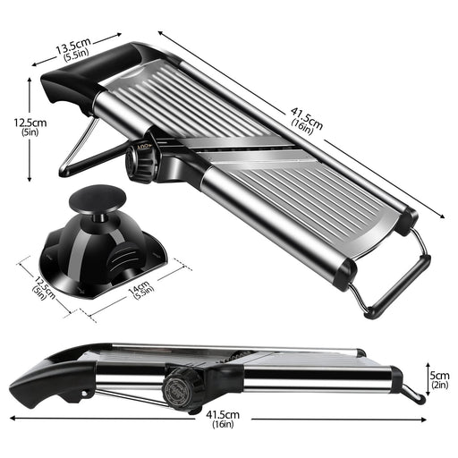 Mandoline Food Slicer, Adjustable Stainless Steel with Waffle Fry Cutt —  CHIMIYA