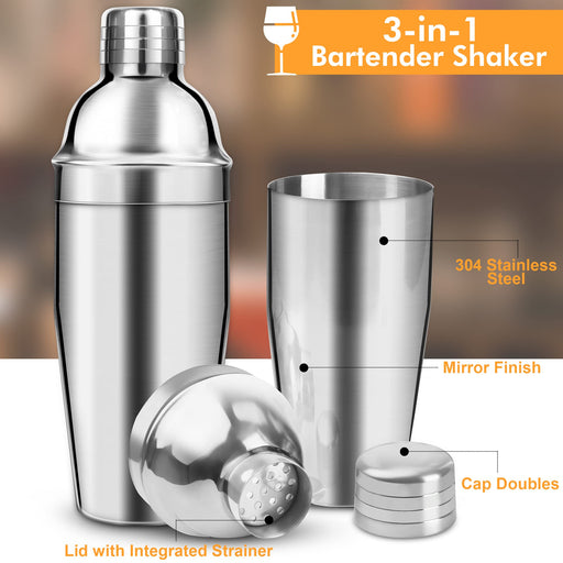 24Oz Vacuum Insulated Hybrid Cocktail Shaker - Premium 18/8