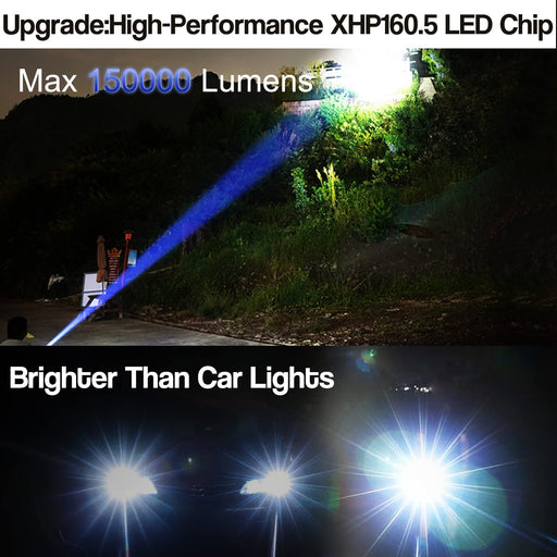 Rechargeable Flashlights High Lumens Zoomable Best Floodlight Spotlight  Strobe Light Lanterns World's Brightest Flashlight for Outdoor Emergencies  Camping Fishing Power Outage Carstage Cars