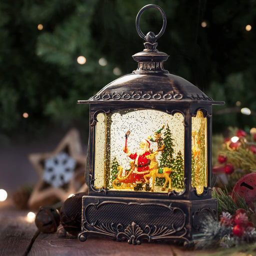 Christmas Snow Globes Musical Lantern with Timer, Nutcracker Figures Rotate  with Music, Swirling Glitter Christmas Tree Ornaments for Friends, 12.7''…