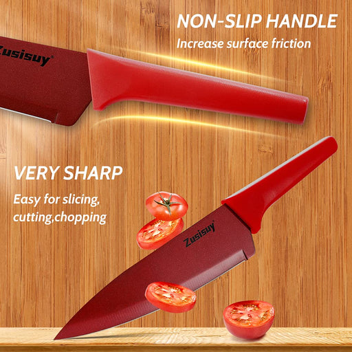 XYJ Professional Chef Knife Set Stainless Steel Kitchen Scissors Sharpener  Rod Carry Bag Tools Laser Etched Sharp Blade Cleaver Santoku Knife For  Cooking Cutter - Yahoo Shopping