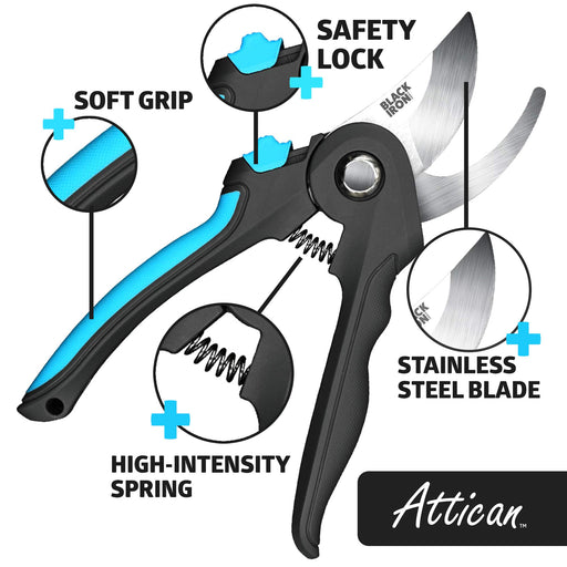 TOOLMOOM Garden Shears Professional Hand Pruners, Heavy Duty Bypass Pr —  CHIMIYA