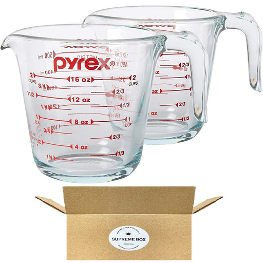 Pyrex 4 Piece Glass Measuring Cup Set, Includes 1-Cup, 2-Cup, 4