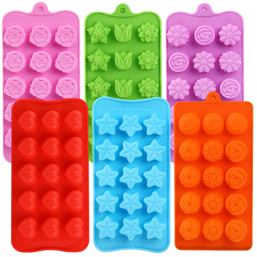6 Pieces Silicone Chocolate Molds, Reusable 90 Cavity Candy Baking Mold Ice  Cube Trays Candies Making Supplies For Chocolates Hard Candy Cake Decorati
