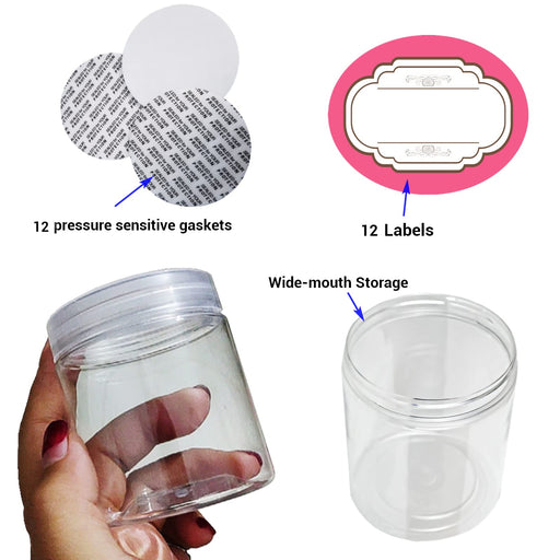 50 Pack 4 OZ Plastic Jars Round Clear Cosmetic Container Jars with Lid —  CHIMIYA