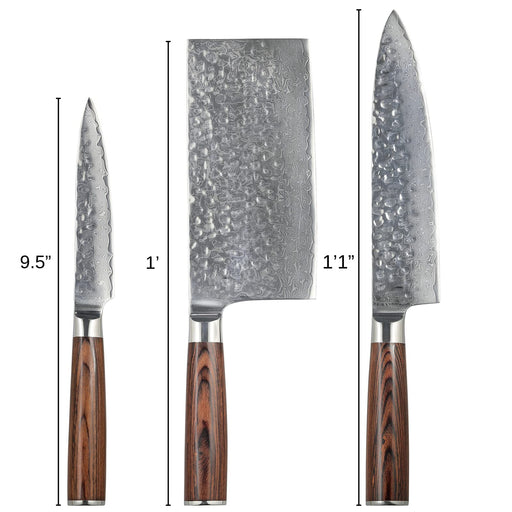 TOWER Damascus Effect Kitchen Knife Set with Stainless Steel Blades an —  CHIMIYA