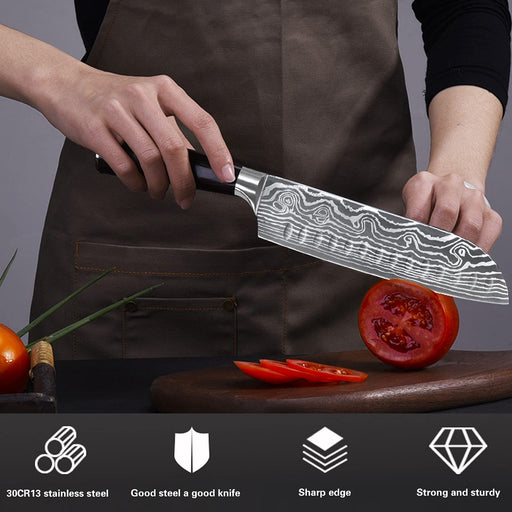 6 Pieces Knife Set Stainless Steel Forged Kitchen Knife Set Sharp  Professional Knife Set with Box, Scratch Resistant And Rust Proof, For Chef  Cooking Cutting- Kitchen Knives 