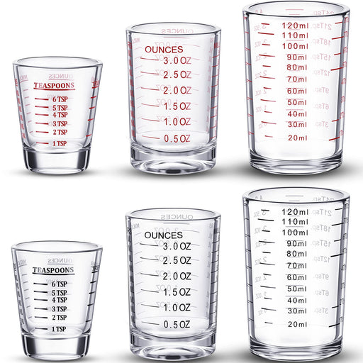 Shot Glasses Espresso Shot Glass Measuring Cup Heavy for Measurement  Kitchen Tool Incremental Measurement 2oz 60ml