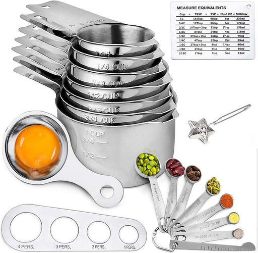 welltop 9-Piece Stainless Steel Measuring Cups and Spoons Set, Perfect —  CHIMIYA