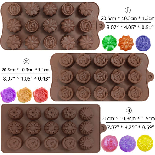 6 Pieces Silicone Chocolate Molds, Reusable 90 Cavity Candy Baking Mold Ice  Cube Trays Candies Making Supplies For Chocolates Hard Candy Cake Decorati