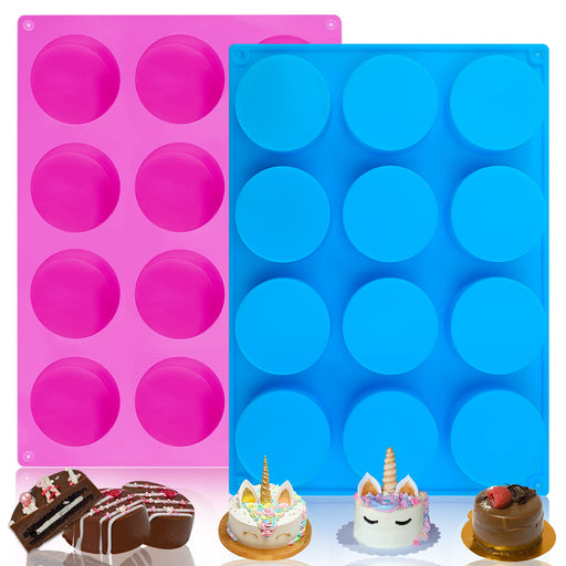 2 Inch Chocolate Covered Oreo Molds Silicone - Set Of 2-24 Cup