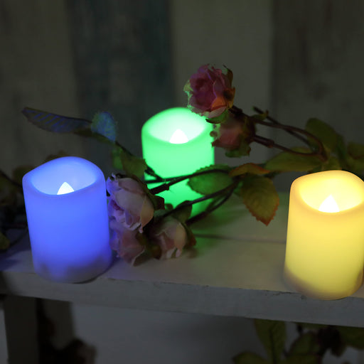 Color Changing Tea Lights Bulk Battery Operated Flameless Colored Tealights Long Lasting LED Flickering Fake Candles for Christmas Halloween Home