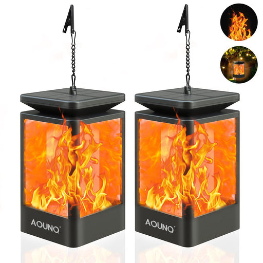 Bright Zeal 2-Pack 14 Decorative Candle Lantern Black Outdoor Lanterns  with Timer Candles - IP44 Waterproof Vintage Lanterns Battery Powered LED