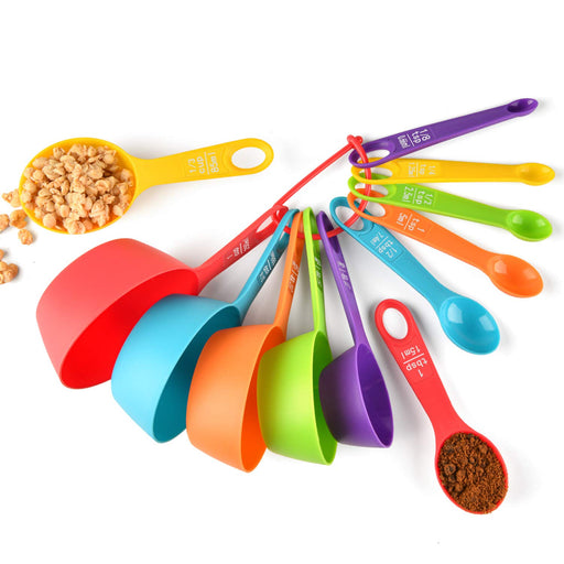 Plastic Measuring Cups and Spoons Set 14 Piece. Includes 11 Colorful M —  CHIMIYA