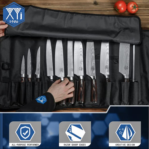 XYJ Authentic Since1986,Professional Knife Sets for Master Chefs,Slicing  Cooking Knife With Roll Bag,Cover,Scissors,Honing Steel,Culinary Chef Knives,Paring,Santoku,Bread,Slice  Knives - Yahoo Shopping