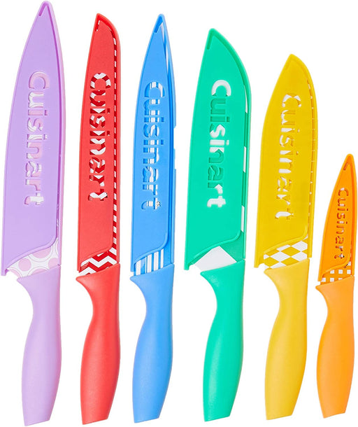 Cuisinart C55-10PCPL Ceramic Coated Knife Set with Blade Guard Sheaths (10- Piece Set) in Pastel Bright's