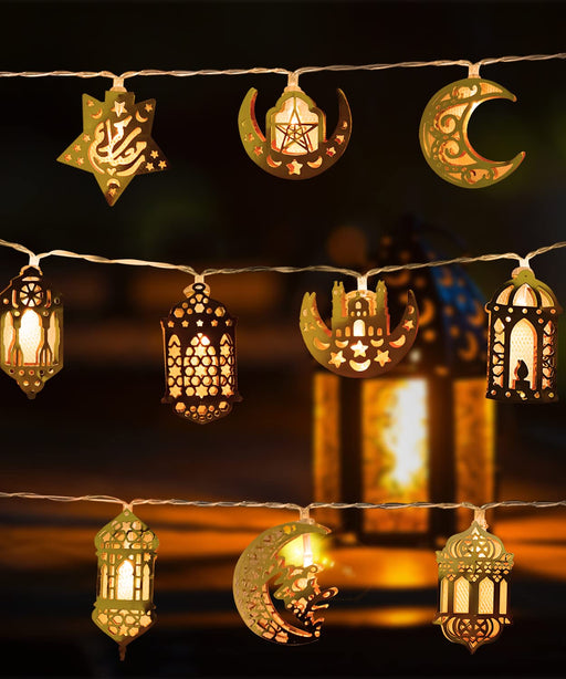 AceList 19.7Ft 40 Led Ramadan Decorations String Light, Battery Operated &  USB Plug-in Metal Lights String for Ramadan Mubarak, Kareem, Eid Al-Fit