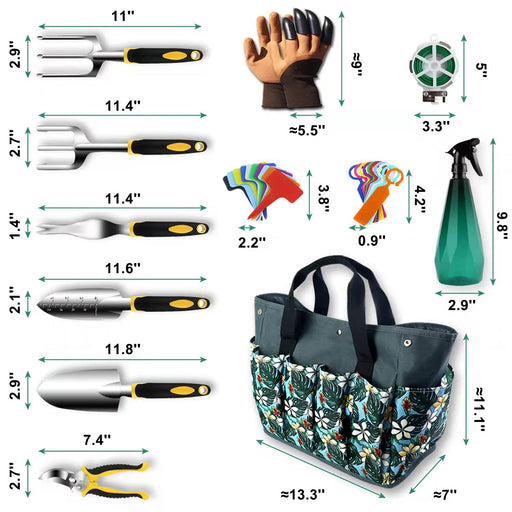  UKOKE Garden Tool Set, 12 Piece Aluminum Hand Tool Kit, Garden  Canvas Apron with Storage Pocket, Outdoor Tool, Heavy Duty Gardening Work  Set with Ergonomic Handle, Gardening Tools for women