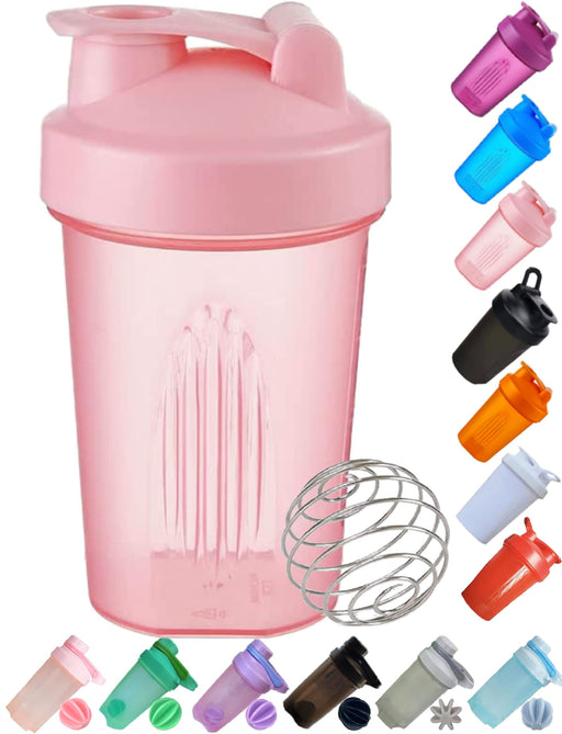Unico Crystal Pink Shaker Bottle - 24 oz - Extra-Durable | Leak-Proof | Tritan Plastic BPA-Free | Curved Bottom for Easy Cleaning | Cute Shaker