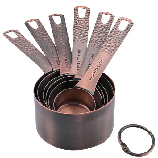 ML's Home 4-Piece Rose Gold Copper-Plated Stainless Steel Measuring Cups  Set: Kitchen Baking and Cooking with Liquids, Dry goods, or Decorative Piece