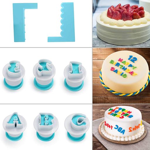 Suwimut 62 Pieces Fondant Alphabet Letter Cutters and Number Set, Cake  Biscuit Mold Decorating Tools, Cookie Stamp Impress Embosser Plunger,  Uppercase