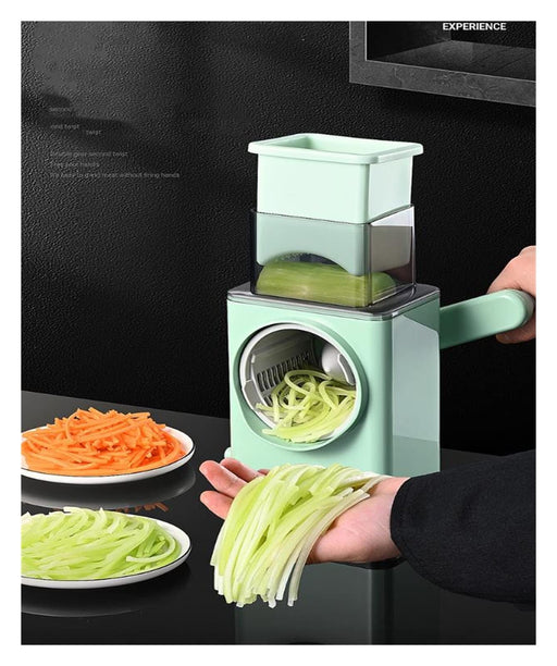 3 In 1 Multifunctional Vegetable Cutter & Slicers Hand Roller Type Square  Drum Vegetable Cutter With 3 Blades Removable Easy To Clean Home  Improvement Green 