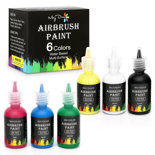 UPGREY Airbrush Paint, 18 Color Airbrush Paint Set, Opaque & Neon Colors,  Water Based Acrylic Airbrush Paint Kit for Artists, Painting on Canvas,  Wood
