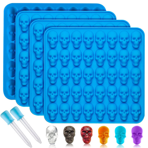 Herrnalise Gummy Skull Candy Molds Silicone,40 Cavity Non-Stick Skull  Silicone Molds for Chocolate,Candy,Jelly,Ice Cube,Dog Treats etc.