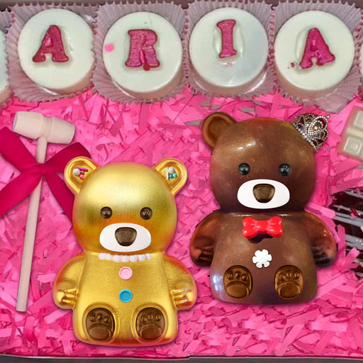 Bear Chocolate Silicone Mold, 2 Pcs Breakable Bear Silicone Molds + 1 Pcs  Wooden Hammer for Valentine Candy, Chocolate Making, Breakable Bears,  Mousse