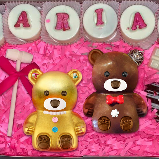 AIERSA Bear Chocolate Silicone Molds, 2Pcs 3D Teddy Bear Breakable