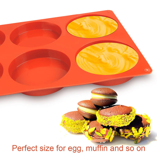 Versatile Round Silicone Mold - Perfect for Cakes, Tarts, Mousses, and  Coasters - 6 Cavities 