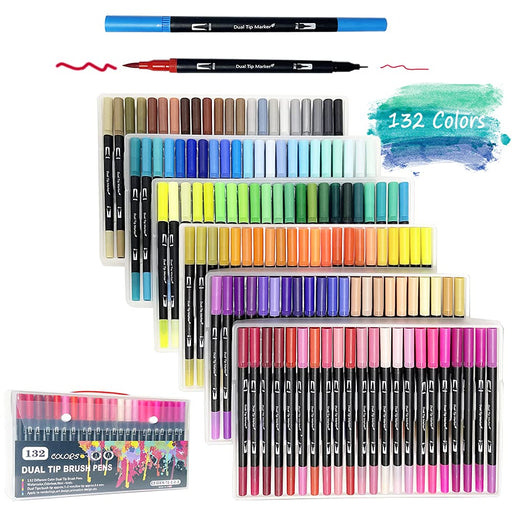 RESTLY 50 Pastel Colors Brush Markers Pens for Adult Coloring Books, D —  CHIMIYA