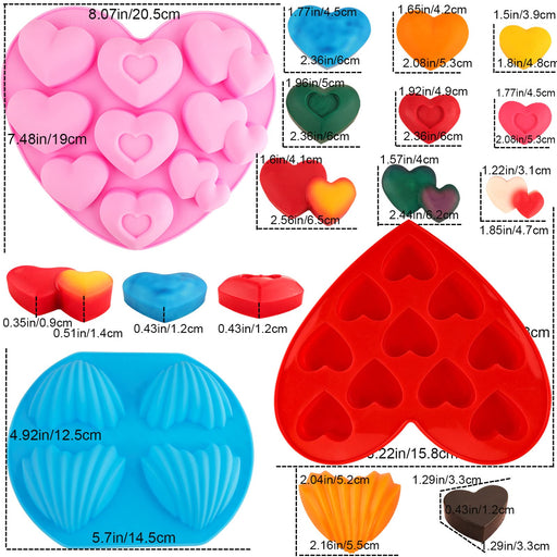 Heart Silicone Mold Diamond Heart Shaped Chocolate Mold 2PCS-8 Cavity  Valentine's Mousse Cake Candy Jelly Silicone Mold DIY Baking Tool by  Vencilazy