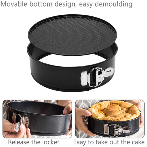 E-Gtong 4 Springform Cake Pan, 4 Pcs Stainless Steel Springform Pans with  50 Pcs Paper Liners, Leakproof & Nonstick Cheesecake Pan with Removable