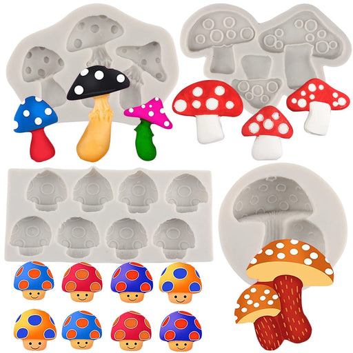 Patelai 2 Pieces Mushroom Shaped Silicone Mold Mushroom Shape Vegetable Keychain Silicone Mold Chocolate Candy Clay Moulds for DIY Desserts Crystal