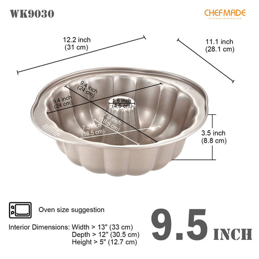  CHEFMADE Tube Cake Pan, 6.5-Inch Non-Stick Vortex-Shaped Tube  Pan Kugelhopf Mold for Oven and Instant Pot Baking (Champagne Gold): Home &  Kitchen