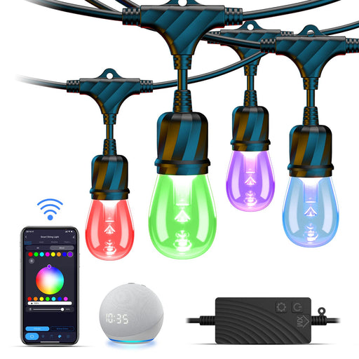 36 ft. Plug-In Color Change HVS Smart String Rope Lights, Bluetooth, 2