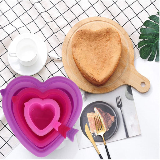  Rhoxshy Heart Shaped Cake Pans 3pcs, Silicone Molds Heart Baking  Pans, 5 8 10 Heart Cake Mold Non-Stick Cake Pan Set for Cheese Cake and  Brownie Cake for Valentine's Day: Home