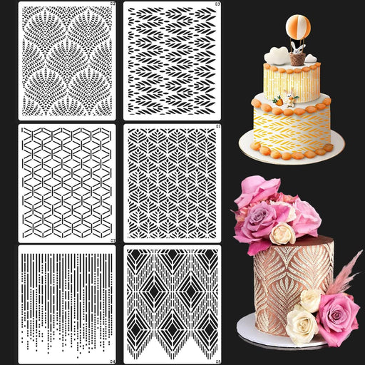 6Pcs Cake Stencils Peony Flower Strawberry Shape Wedding Cake Template —  CHIMIYA