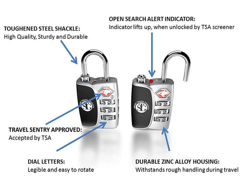 TSA Approved Luggage Lock - Search Alert Technology