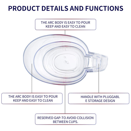 NPYPQ 3-Piece Plastic Measuring Cup Set | Liquid Measurements Cups |  Measure cups Stackable Design