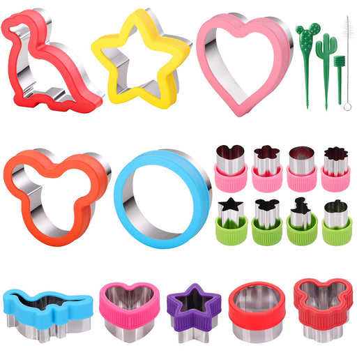 NEW LIVE 35 Pack Cookie Cutters Vegetable Fruit Cutter Shapes Stamps Mold  Mini Cookie Cutters