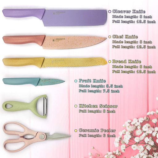 Styled Settings Pink Knife Set with Magnetic Knife Block - 6 PC Pink a —  CHIMIYA