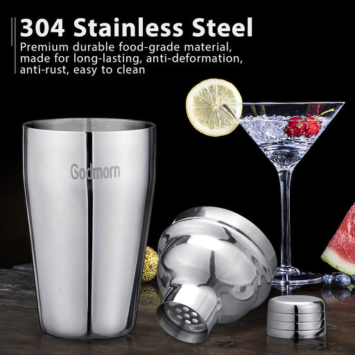 Godinger Cocktail Shaker Set and Martini Glasses Bar Set, Stainless Martini  Shaker with Stemmed Cocktail Glasses and Double Jigger, 4 Piece Gift Set