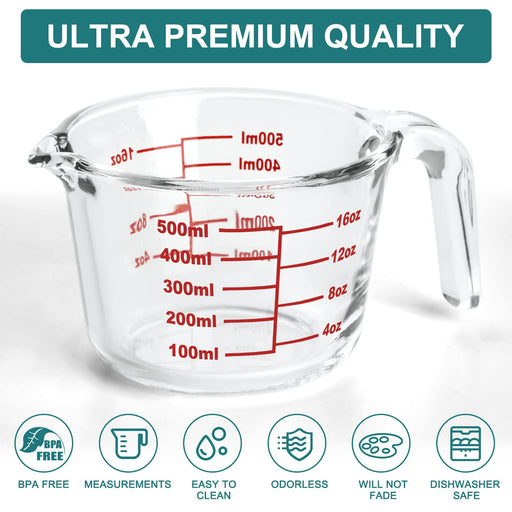 Glass Measuring Cup Set, Kitchen Liquid Measuring Cup, Bpa Free  Borosilicate Glass Measuring Cups Set For Dishwasher, Refrigerator,  Microwave And Preheat Oven, Essential Kitchen Tools, Baking Tools, Kitchen  Utensils - Temu