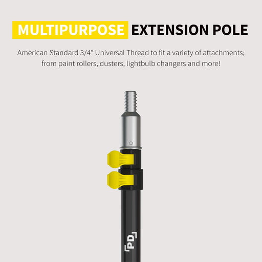 6-24 ft Long Telescopic Extension Pole, Multi-Purpose Extendable Pole with  Universal Twist-on Metal Tip, Lightweight Sturdy Aluminum Telescoping Pole