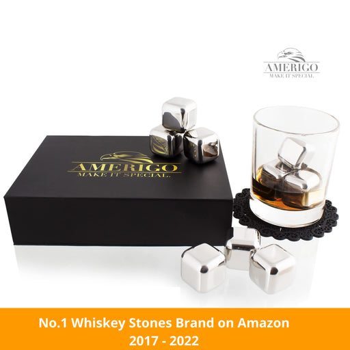  Surgical Grade Steel Whiskey Stones - BEST - Whiskey Rocks Ice  cubes - 100%: Home & Kitchen